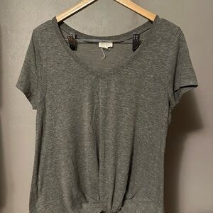 Ultra Flirt Heathered Green V-Neck Tee